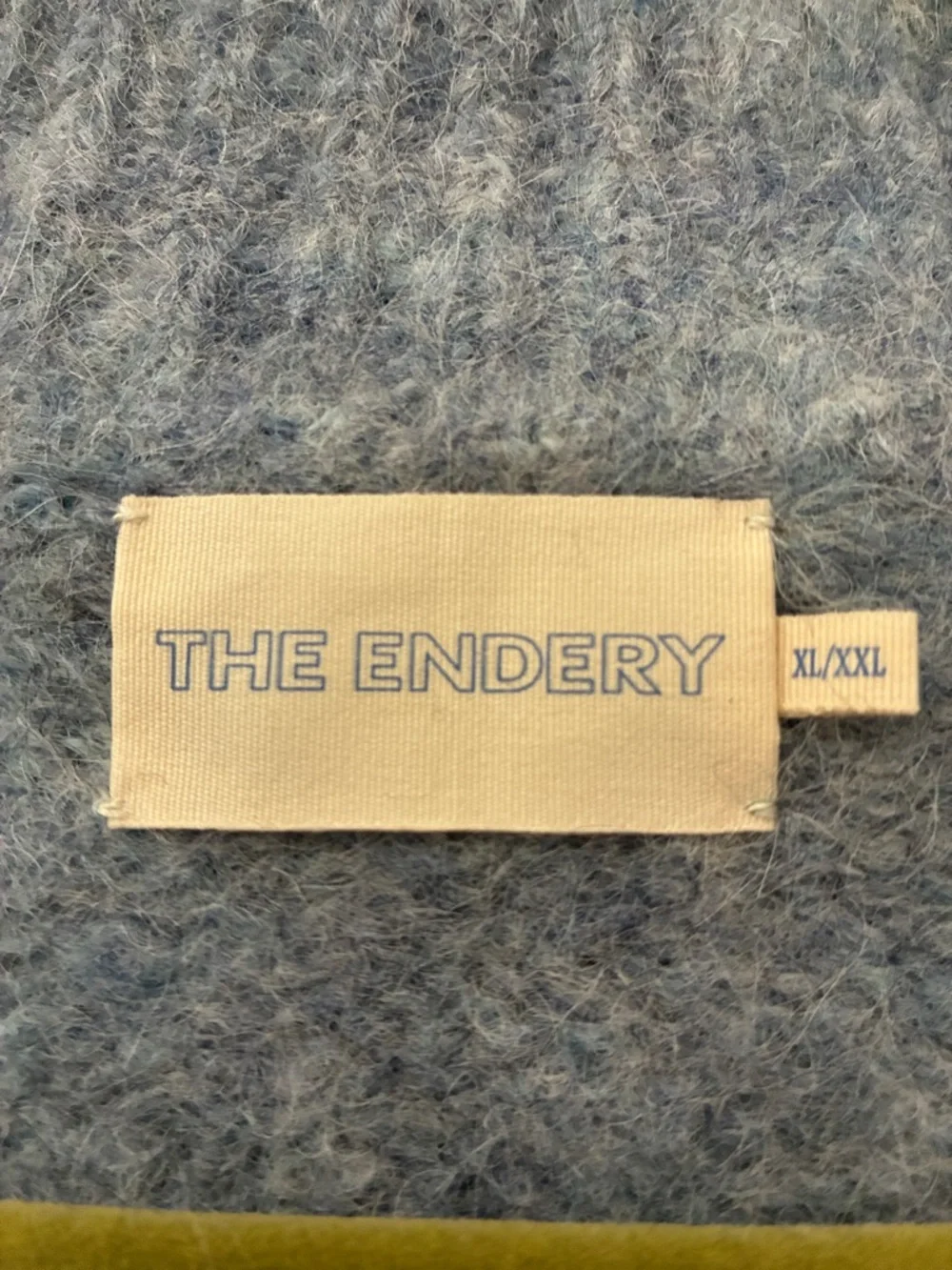 The Endery Sky Blue Mohair Cardigan with Red Stripe - Picture 4 of 8